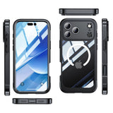 Drop Proof Phone Case with Built-in 9H Glass Screen Protector for iPhone 17 Series Black