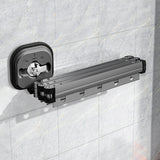 3-Folding Retractable Wall Mounted Clothes Drying Rack Foldable Aluminum Alloy Laundry Hanger Gray