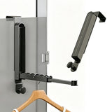 Foldable Over Door Hook Rack Portable Hanging Coat Rack for Small Spaces Dark Grey