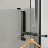 Foldable Over Door Hook Rack Portable Hanging Coat Rack for Small Spaces Dark Grey