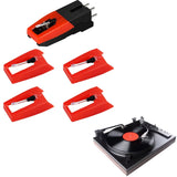 Record Player Stylus Needle Replacement Cartridge Kit for Vinyl Turntable - 5Pcs Set