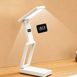 Foldable LED Desk Lamp Rechargeable Reading Light with Clock Display