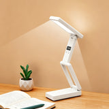 Foldable LED Desk Lamp Rechargeable Reading Light with Clock Display