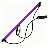 Portable Pilates Bar Kit with Resistance Bands Home Fitness Exercise Bar Purple