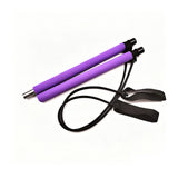 Portable Pilates Bar Kit with Resistance Bands Home Fitness Exercise Bar Purple
