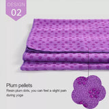 Non Slip Microfiber Yoga Towel Mat Fitness Exercise Mat with Storage Bag Purple