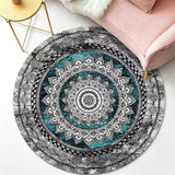 Retro Boho Round Area Rug Soft Floor Carpet for Living Room Bedroom Style 1