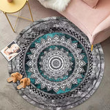 Retro Boho Round Area Rug Soft Floor Carpet for Living Room Bedroom Style 1