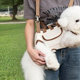 2-Way Pet Carrier Shoulder Bag with Leash Portable Dog Cat Travel Carrier Brown