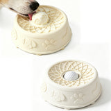 Dog Slow Feeder Bowl Silicone Suction Cup Pet Feeding Bowl Cream