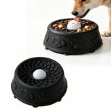 Dog Slow Feeder Bowl Silicone Suction Cup Pet Feeding Bowl Black