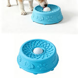 Dog Slow Feeder Bowl Silicone Suction Cup Pet Feeding Bowl Sky Blue