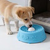 Dog Slow Feeder Bowl Silicone Suction Cup Pet Feeding Bowl Sky Blue
