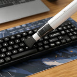 Portable Desktop Vacuum Cleaner Cordless Mini Dust Cleaner for Keyboard Car White