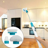 Electric Spin Scrubber Cordless Rechargeable Cleaning Brush with 3 Brush Heads