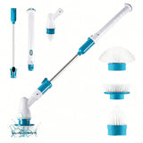 Electric Spin Scrubber Cordless Rechargeable Cleaning Brush with 3 Brush Heads