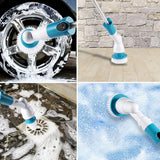 Electric Spin Scrubber Cordless Rechargeable Cleaning Brush with 3 Brush Heads