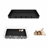 Reusable Guinea Pig Cage Liner Water Resistant Small Animal Cage Mat With Raised Edge Black
