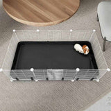 Reusable Guinea Pig Cage Liner Water Resistant Small Animal Cage Mat With Raised Edge Black