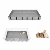 Reusable Guinea Pig Cage Liner Water Resistant Small Animal Cage Mat With Raised Edge Gray