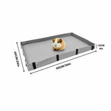 Reusable Guinea Pig Cage Liner Water Resistant Small Animal Cage Mat With Raised Edge Gray