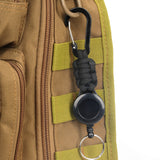 5Pcs Retractable Badge Reel ID Holder Extendable Keychain With Carabiner Clip Black