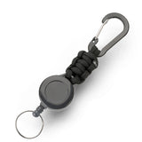 5Pcs Retractable Badge Reel ID Holder Extendable Keychain With Carabiner Clip Black