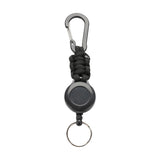 5Pcs Retractable Badge Reel ID Holder Extendable Keychain With Carabiner Clip Black