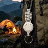 5Pcs Retractable Badge Reel ID Holder Extendable Keychain With Carabiner Clip Gray