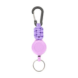 5Pcs Retractable Badge Reel ID Holder Extendable Keychain With Carabiner Clip Purple