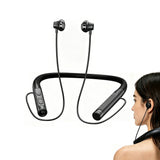 Wireless Neckband Earphones with Flashlight Bluetooth Sports Headset Black