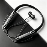 Wireless Neckband Earphones with Flashlight Bluetooth Sports Headset Black
