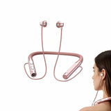 Wireless Neckband Earphones with Flashlight Bluetooth Sports Headset Pink