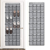 28 Pockets Over Door Hanging Organizer Storage Bag with 4 Hooks Gray