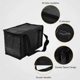 2Pcs Insulated Food Delivery Bags Thermal Takeaway Pizza Transport Bags