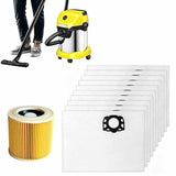 10Pcs Vacuum Cleaner Dust Bags Replacement Kit Compatibility With Karcher WD2 WD3 MV3 SE4001
