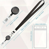 4 Pack Retractable ID Badge Holder with Lanyard Clear Card Holder for Work ID Access Cards Vertical Pocket