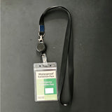 4 Pack Retractable ID Badge Holder with Lanyard Clear Card Holder for Work ID Access Cards Vertical Pocket