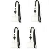 4 Pack Retractable ID Badge Holder with Lanyard Clear Card Holder for Work ID Access Cards Horizontal Pocket