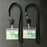 4 Pack Retractable ID Badge Holder with Lanyard Clear Card Holder for Work ID Access Cards Horizontal Pocket