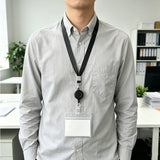 4 Pack Retractable ID Badge Holder with Lanyard Clear Card Holder for Work ID Access Cards Horizontal Pocket
