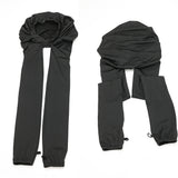 2-in-1 High Elastic Long Braid Bonnet for Sleeping Stretch Hair Cap for Braids Long Hair Black