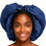 2-in-1 High Elastic Long Braid Bonnet for Sleeping Stretch Hair Cap for Braids Long Hair Navy