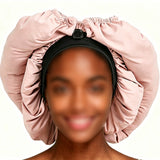 2-in-1 High Elastic Long Braid Bonnet for Sleeping Stretch Hair Cap for Braids Long Hair Pink