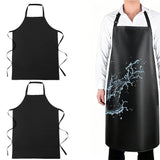 2Pcs PU Leather Apron Water Resistant Kitchen Apron with Adjustable Straps for Cooking BBQ Baking Gardening Crafting
