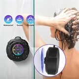 Portable Bluetooth Speaker with Suction Cup Splash Resistant Wireless Speaker with Hanging Hole for Shower Outdoors Black
