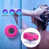 Portable Bluetooth Speaker with Suction Cup Splash Resistant Wireless Speaker with Hanging Hole for Shower Outdoors Rose Red