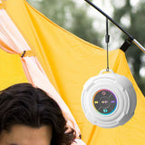 Portable Bluetooth Speaker with Suction Cup Splash Resistant Wireless Speaker with Hanging Hole for Shower Outdoors White