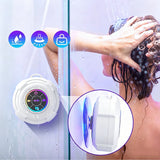 Portable Bluetooth Speaker with Suction Cup Splash Resistant Wireless Speaker with Hanging Hole for Shower Outdoors White