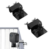 2Pcs No Drill Clamp Mounts for Cameras Solar Panels Railings Gutters Black